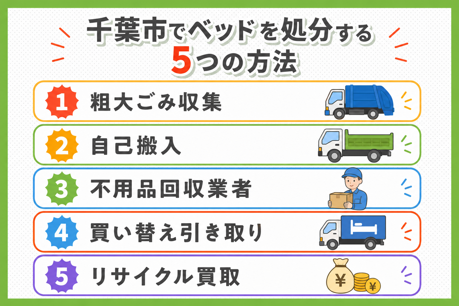 千葉市でベッドを処分する5つの方法