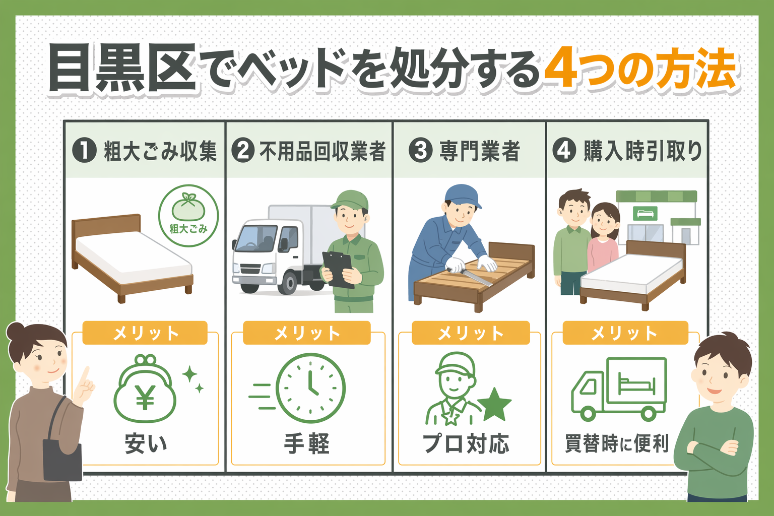目黒区でベッドを処分する4つの方法