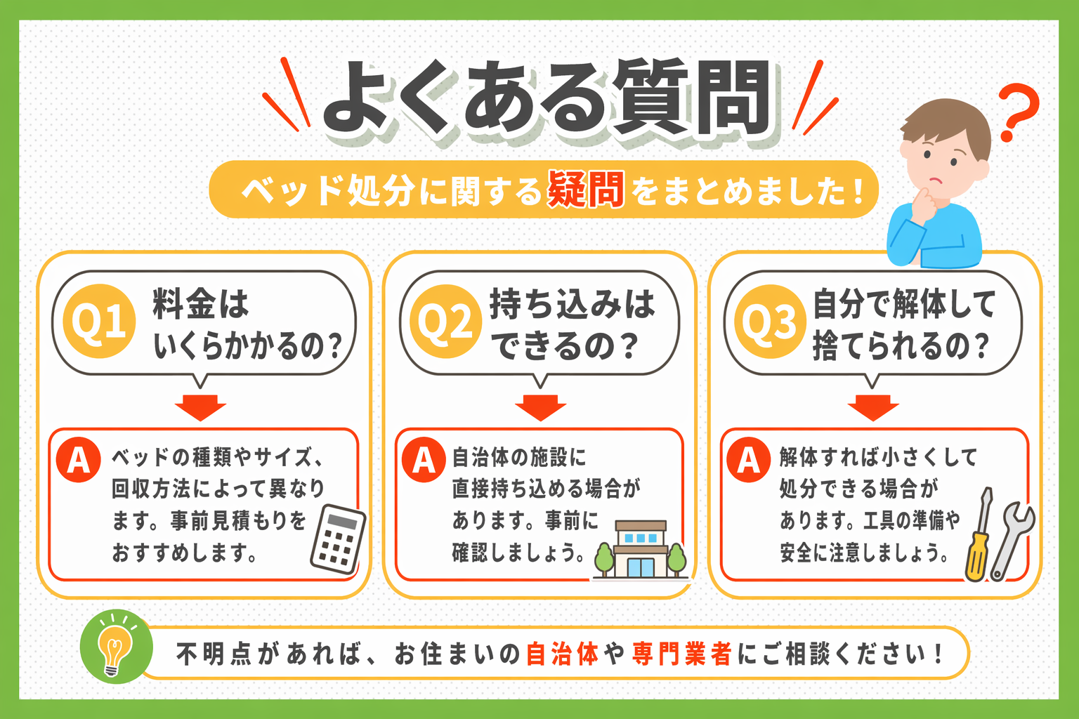 目黒区でベッドを処分する際によくある質問